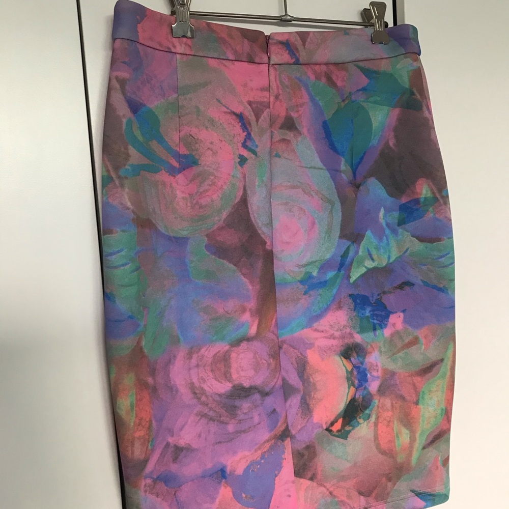 Portmans Size Medium 12 Floral Midi Skirt Rainbow - Picture 8 of 8